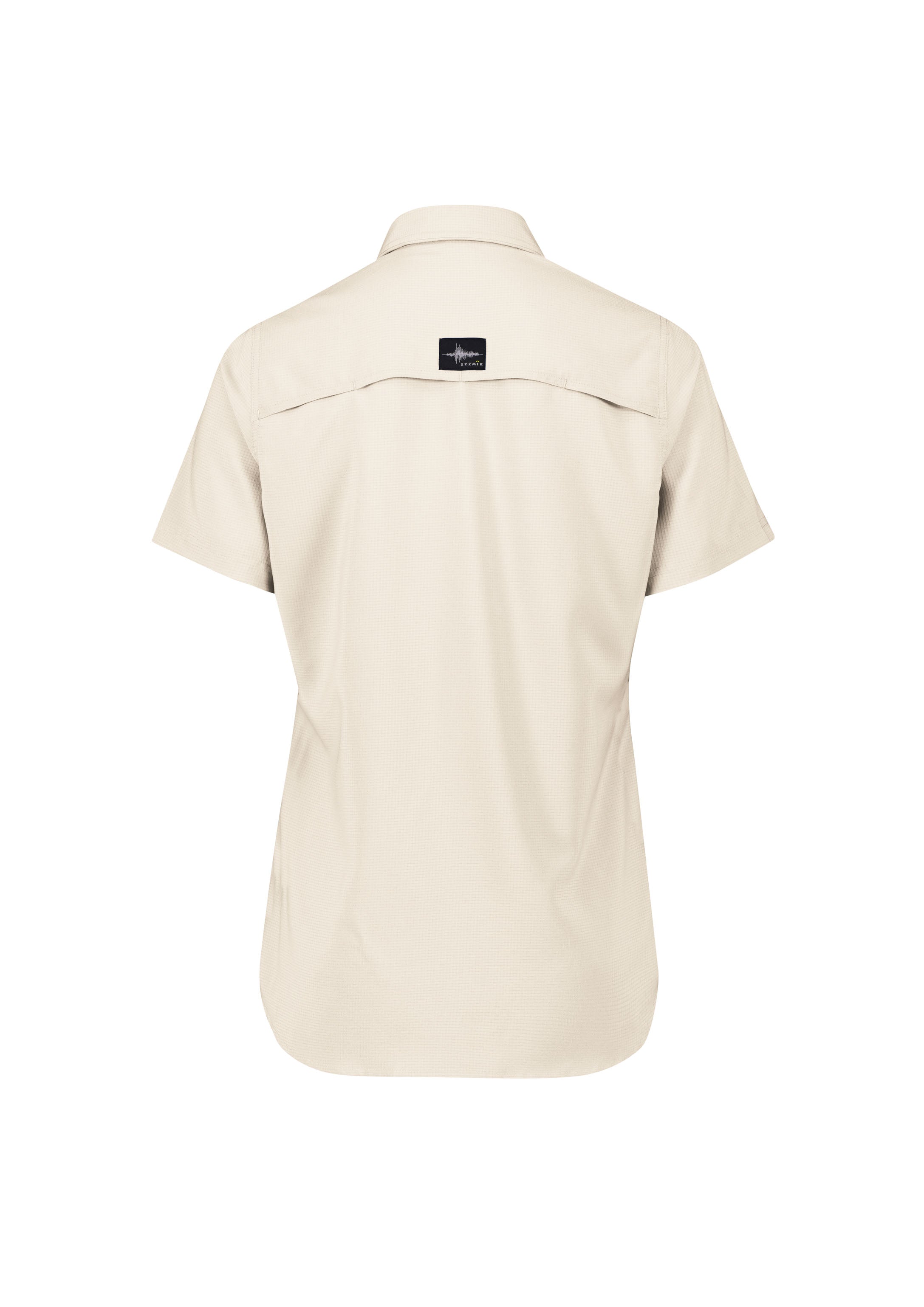 Womens Outdoor Short Sleeve Shirt Sand back view