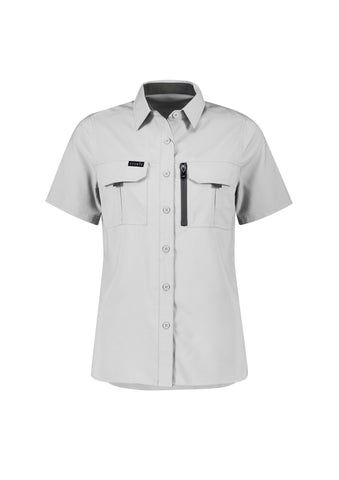 Womens Outdoor Short Sleeve Shirt Stone front view