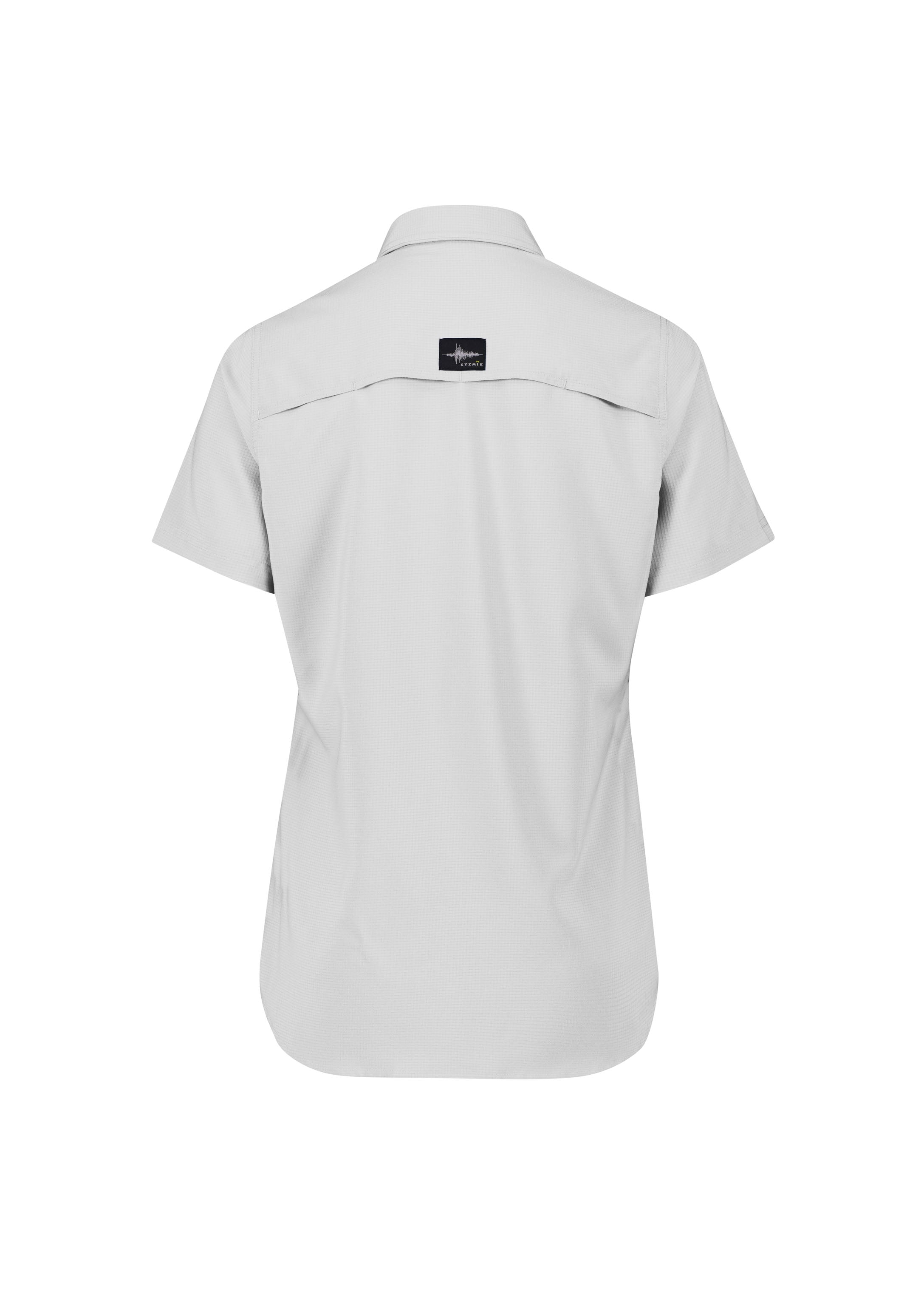 Womens Outdoor Short Sleeve Shirt Stone back view