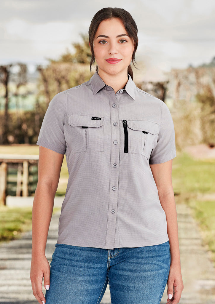 Womens Outdoor Short Sleeve Shirt-ZW765-syzmik-0