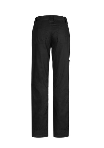 Womens Plain Utility Pant Black back view