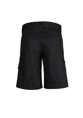 Womens Plain Utility Short Black back view