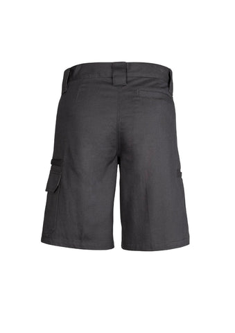 Womens Plain Utility Short Charcoal back view