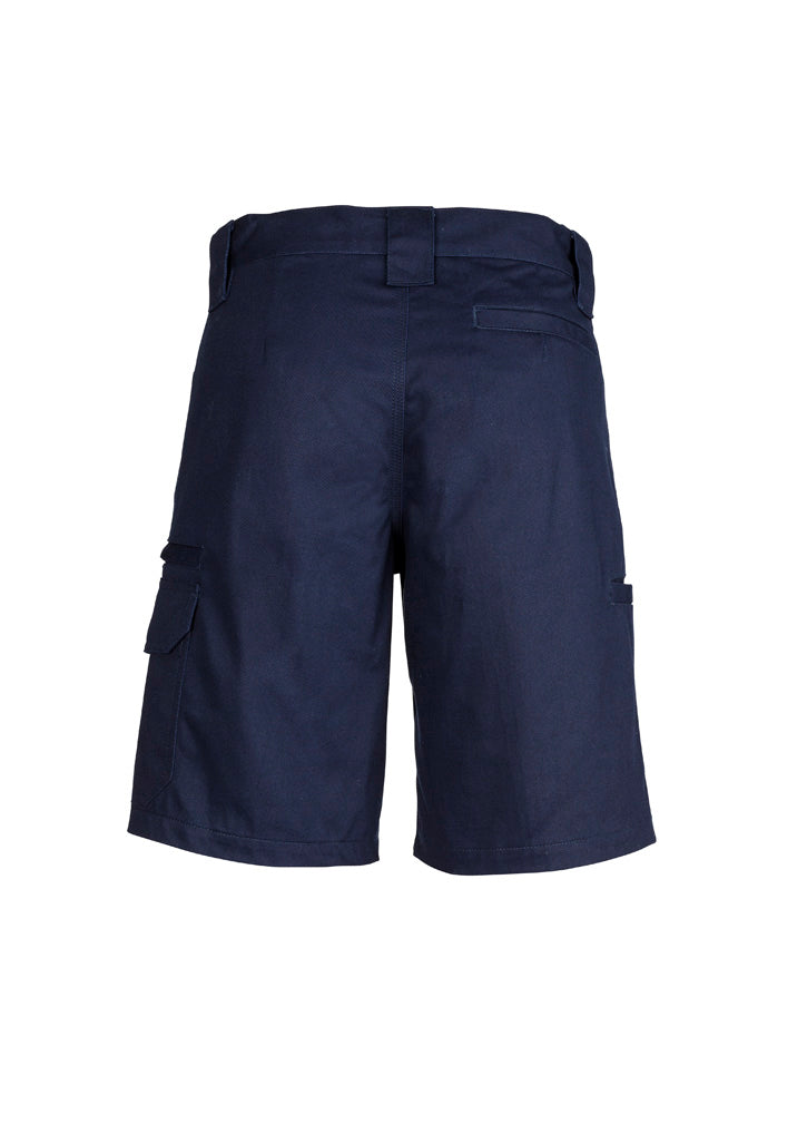 Womens Plain Utility Short Navy back view