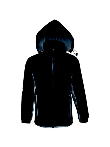 Kids Reflective Wet Weather Jacket in Black/Silver