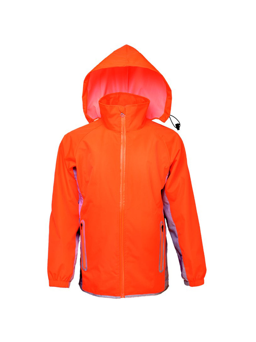 Kids Reflective Wet Weather Jacket in Fluoro Orange/Silver