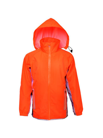 Kids Reflective Wet Weather Jacket in Fluoro Orange/Silver