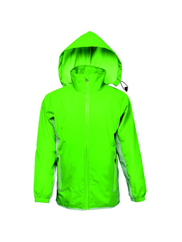 Kids Reflective Wet Weather Jacket in Lime/Silver