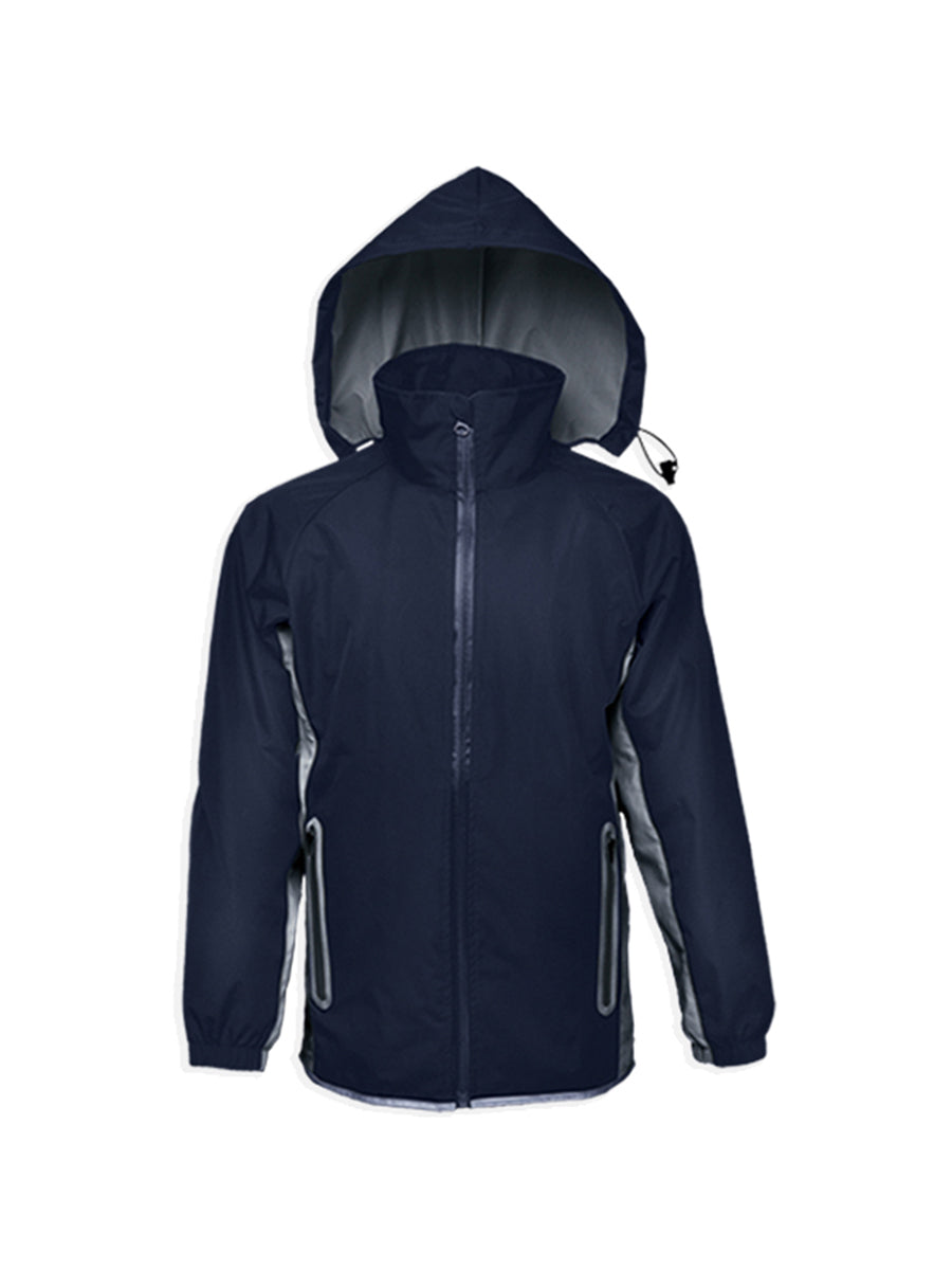 Kids Reflective Wet Weather Jacket in Navy/Silver