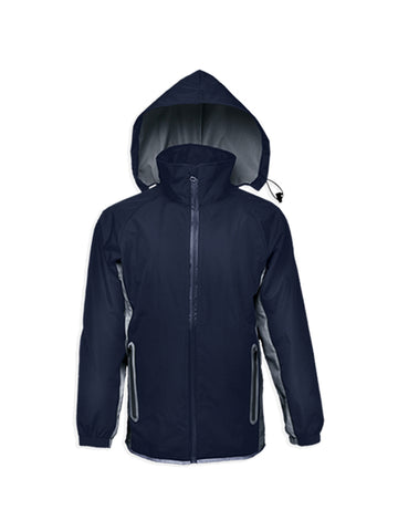 Kids Reflective Wet Weather Jacket in Navy/Silver