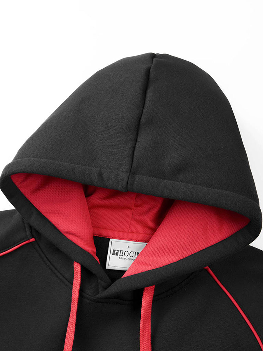 Inner Hood Contrast Fleecy Hoodie detail