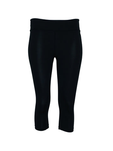 Kids High Waisted 3/4 Length Gym Tight in Black