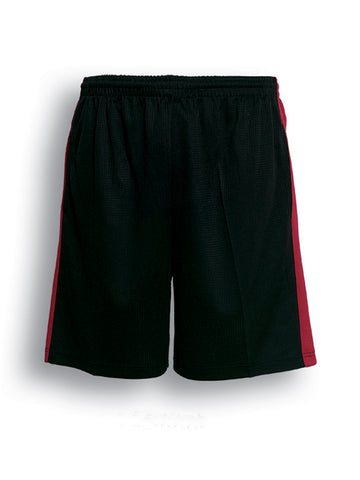 Unisex Adults Soccer Panel Shorts in Black/Red