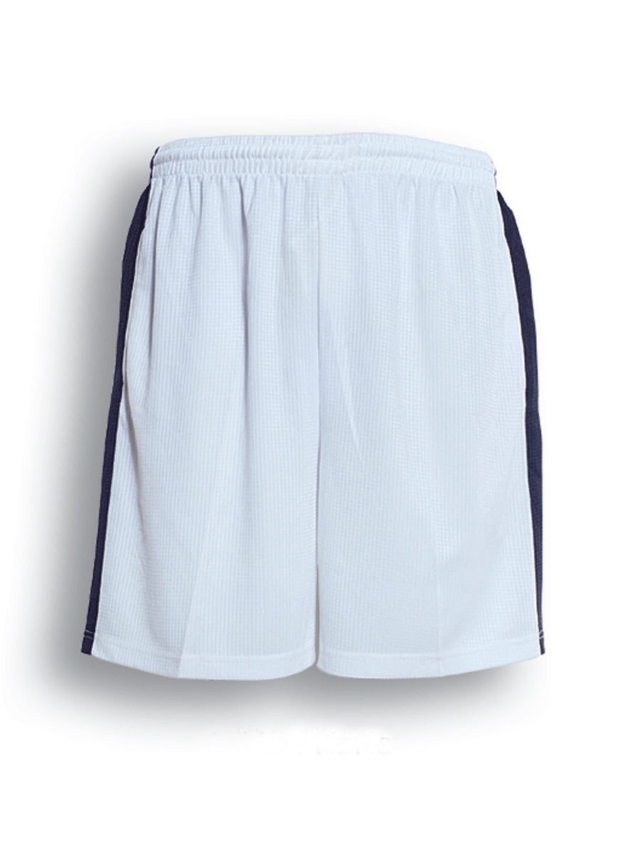 Unisex Adults Soccer Panel Shorts in White/Navy