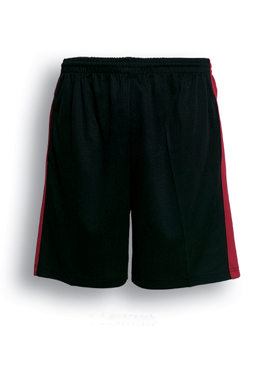 Kids Soccer Panel Shorts in Black/Red