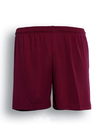 Unisex Adults Plain Sports Shorts in Burgundy