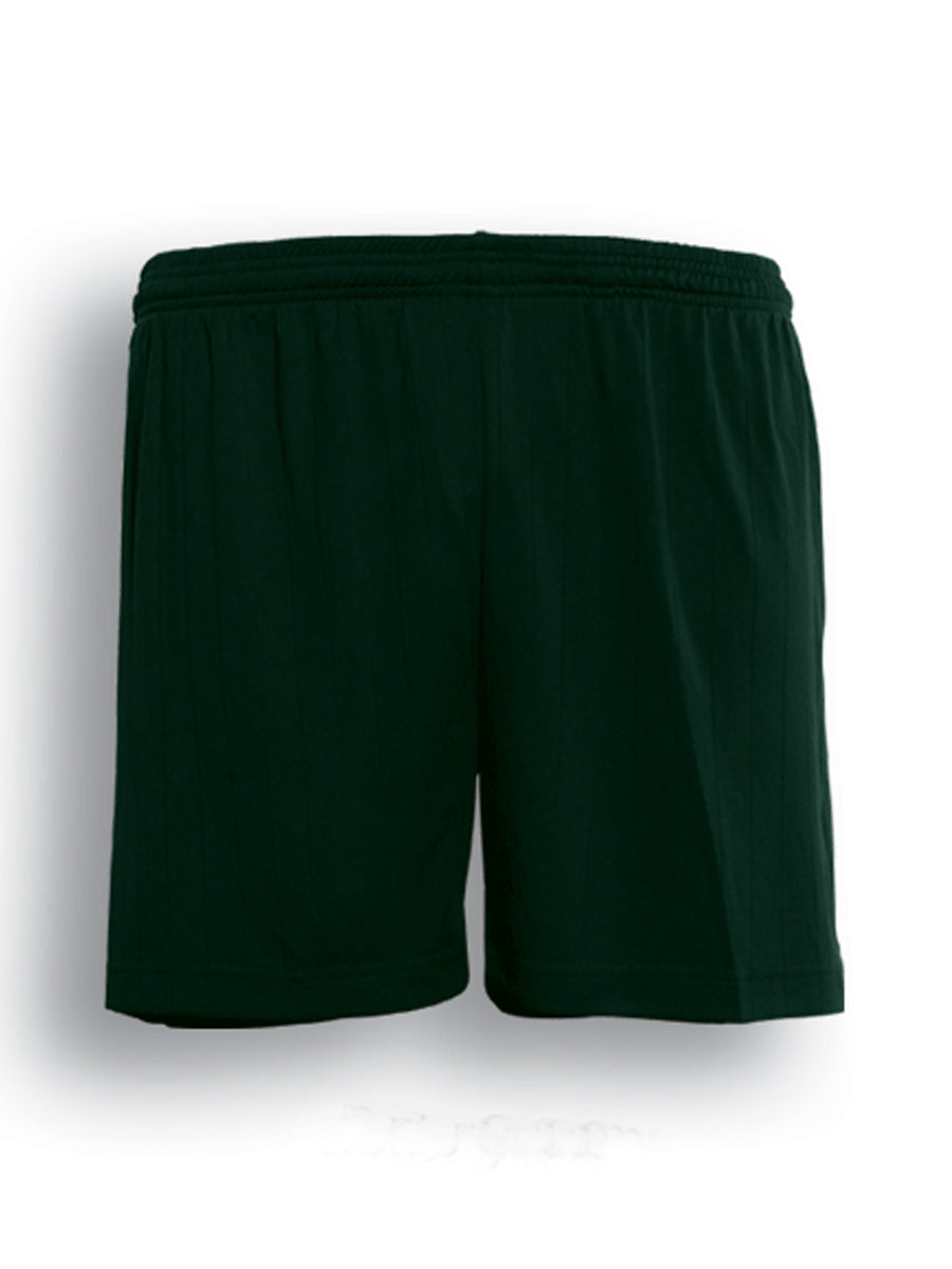 Kids Plain Sports Shorts in Bottle Green