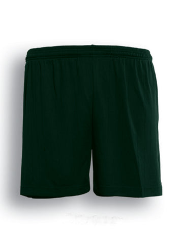 Kids Plain Sports Shorts in Bottle Green