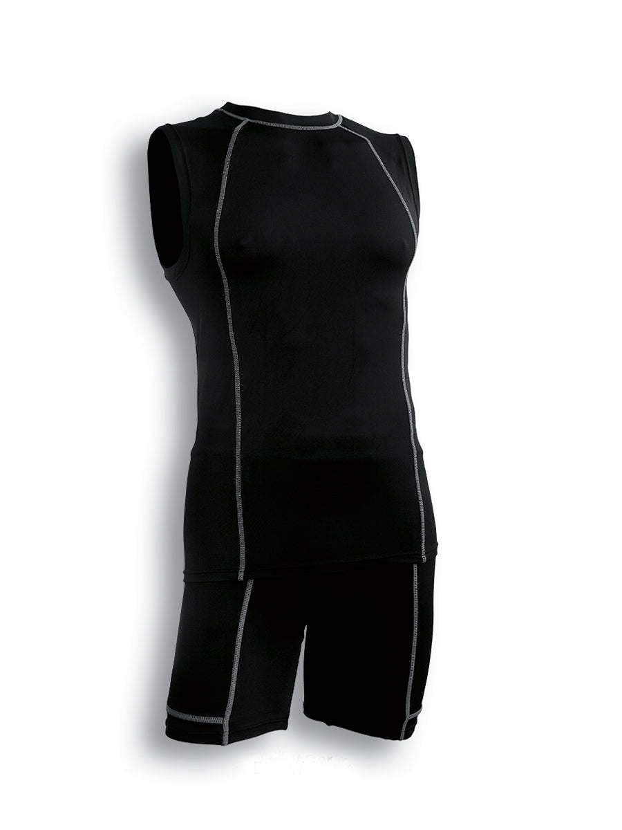 Performance Wear - Mens Cropped Bike Shorts in Black/Silver