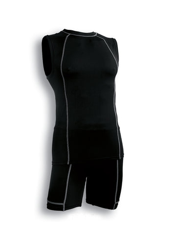 Performance Wear - Mens Cropped Bike Shorts in Black/Silver
