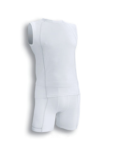 Performance Wear - Ladies/Kids Cropped Bike Shorts in White/Silver