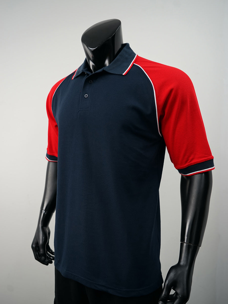 Unisex Adults Three Tone Polo detail