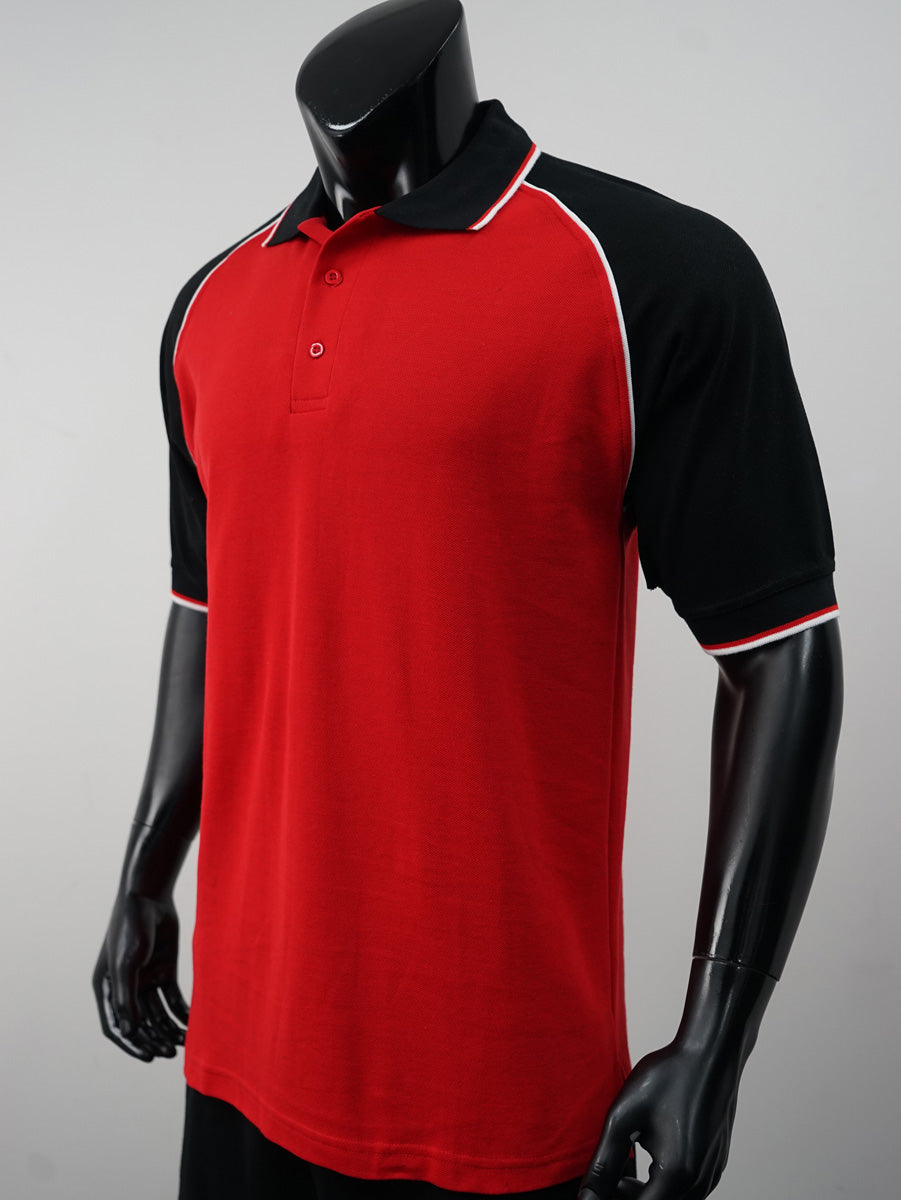 Unisex Adults Three Tone Polo detail