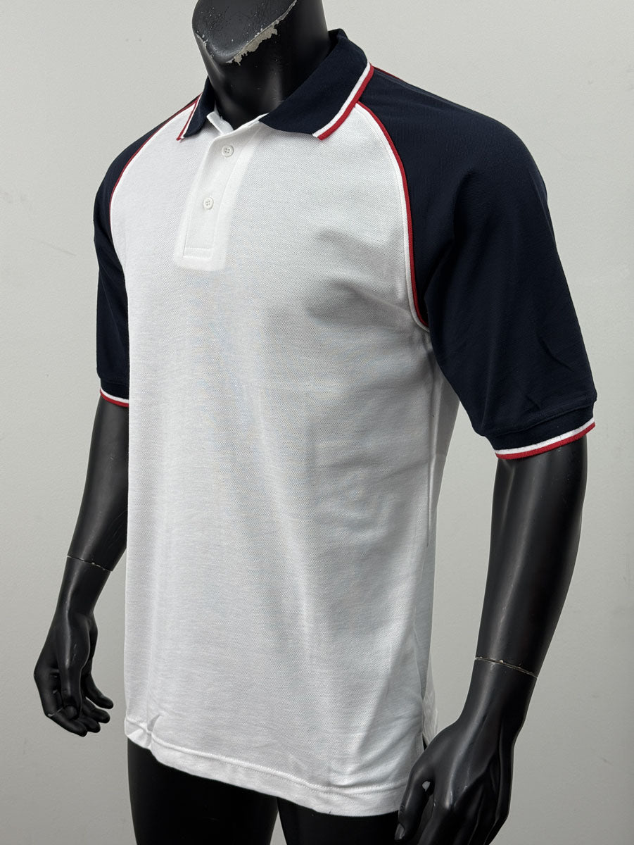 Unisex Adults Three Tone Polo detail