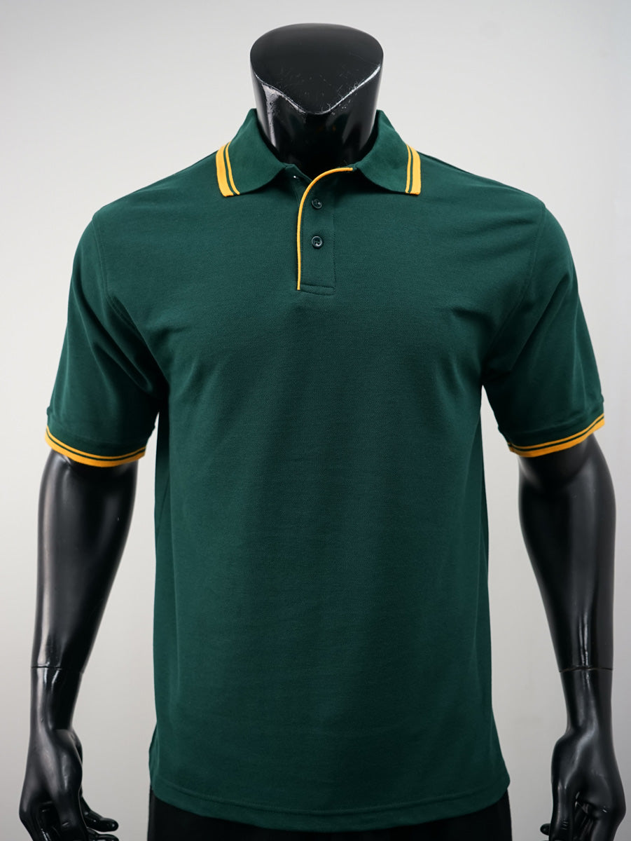 Unisex Adults Double Striped Polo detail
