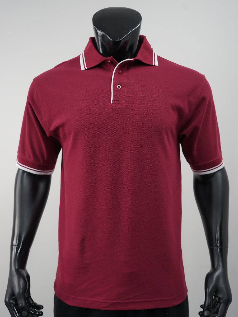 Unisex Adults Double Striped Polo detail