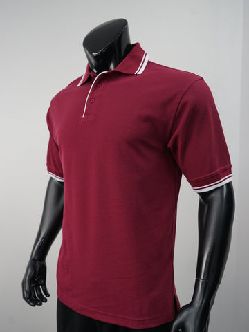 Unisex Adults Double Striped Polo detail
