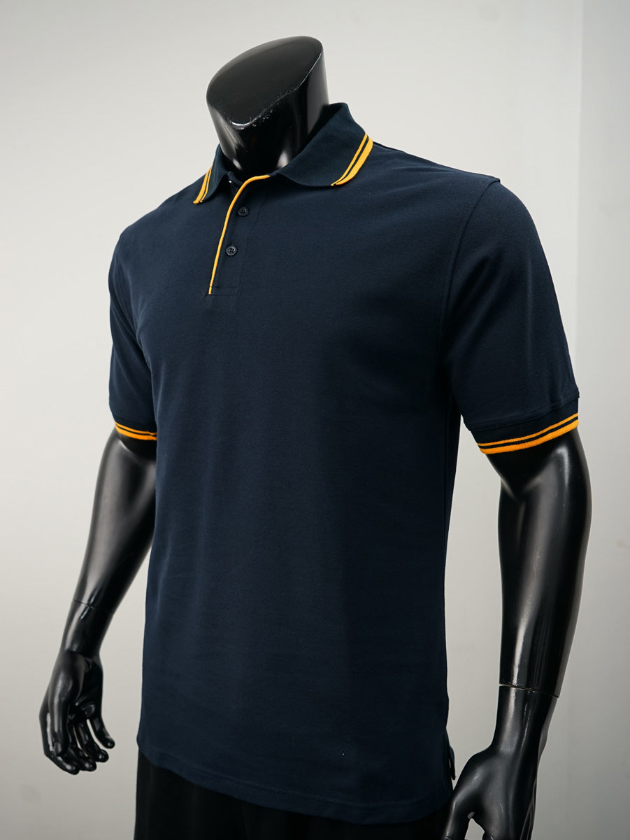 Unisex Adults Double Striped Polo detail