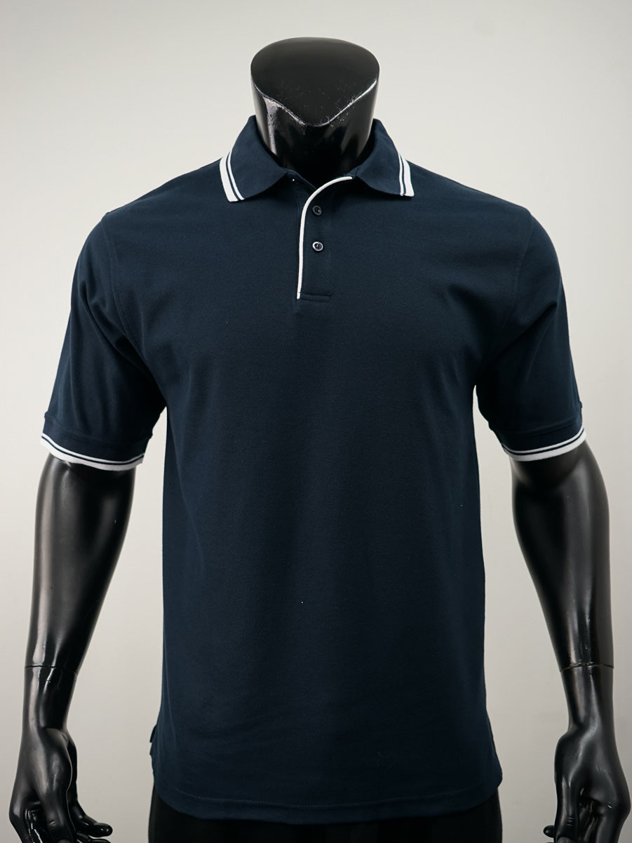 Unisex Adults Double Striped Polo detail