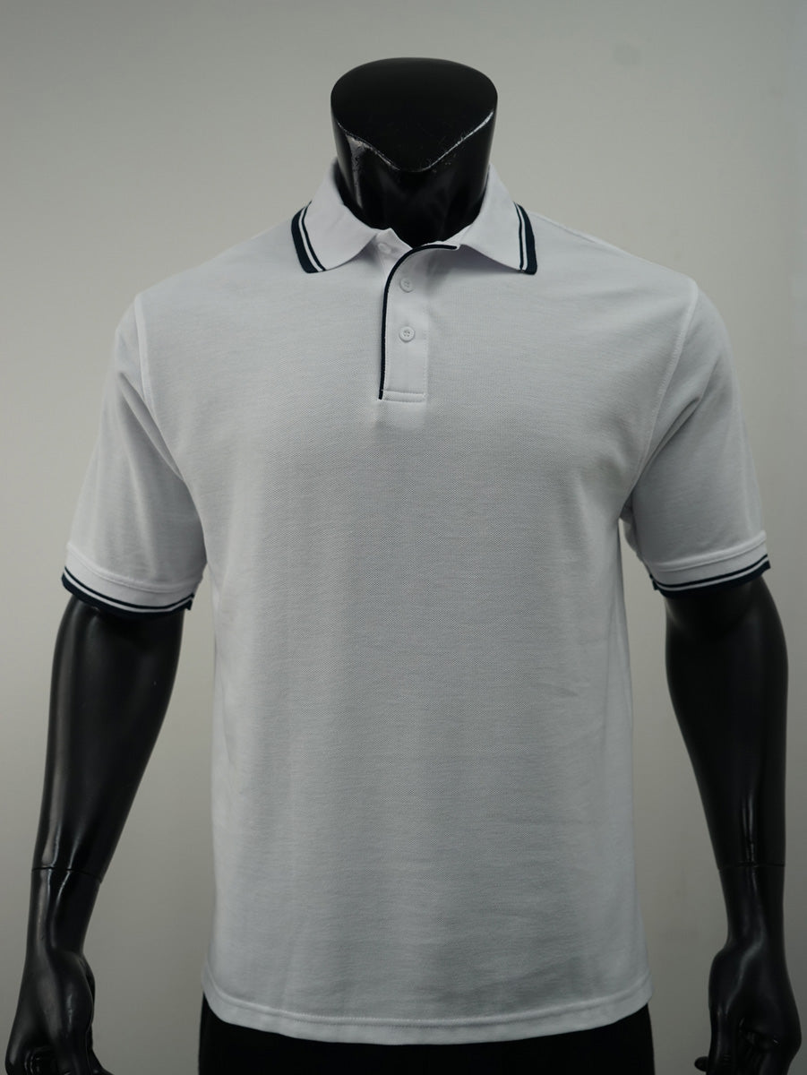 Unisex Adults Double Striped Polo detail