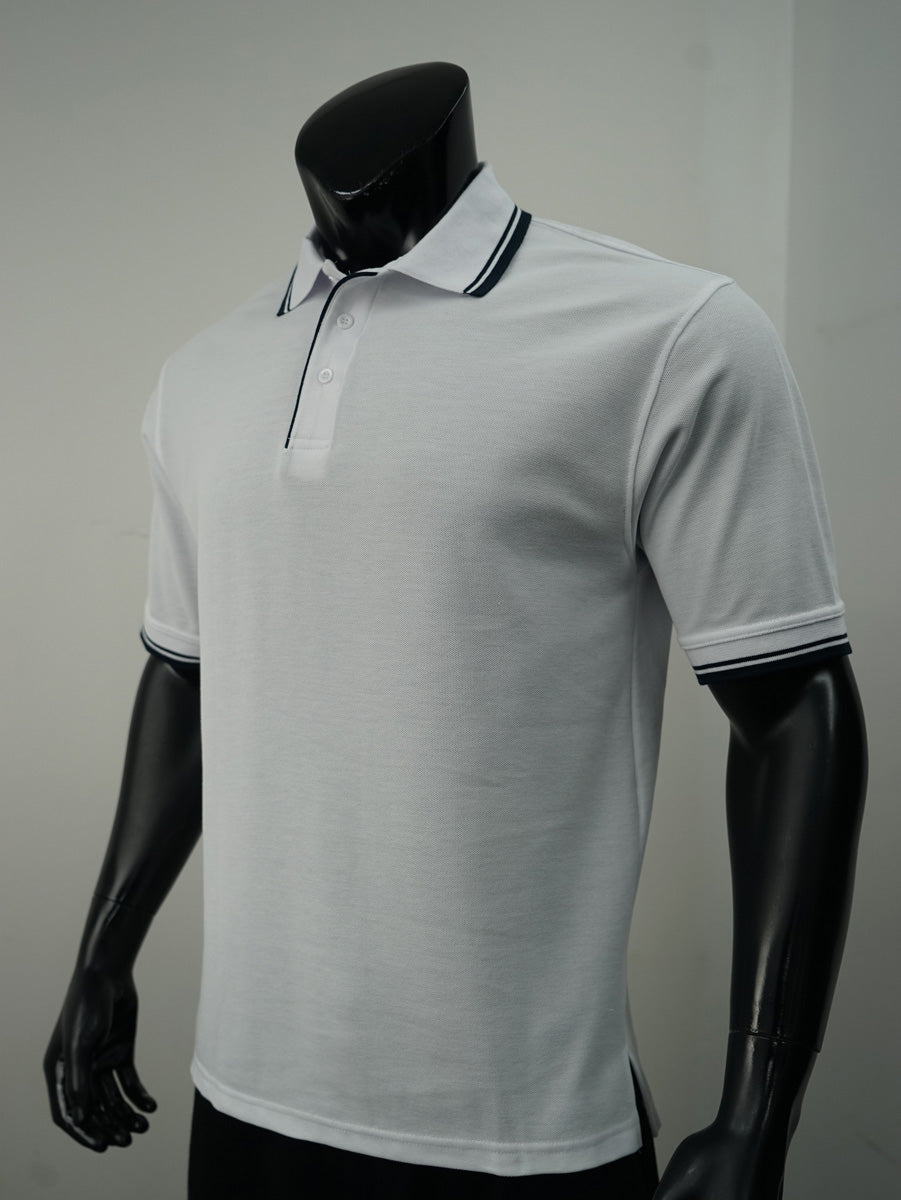 Unisex Adults Double Striped Polo detail