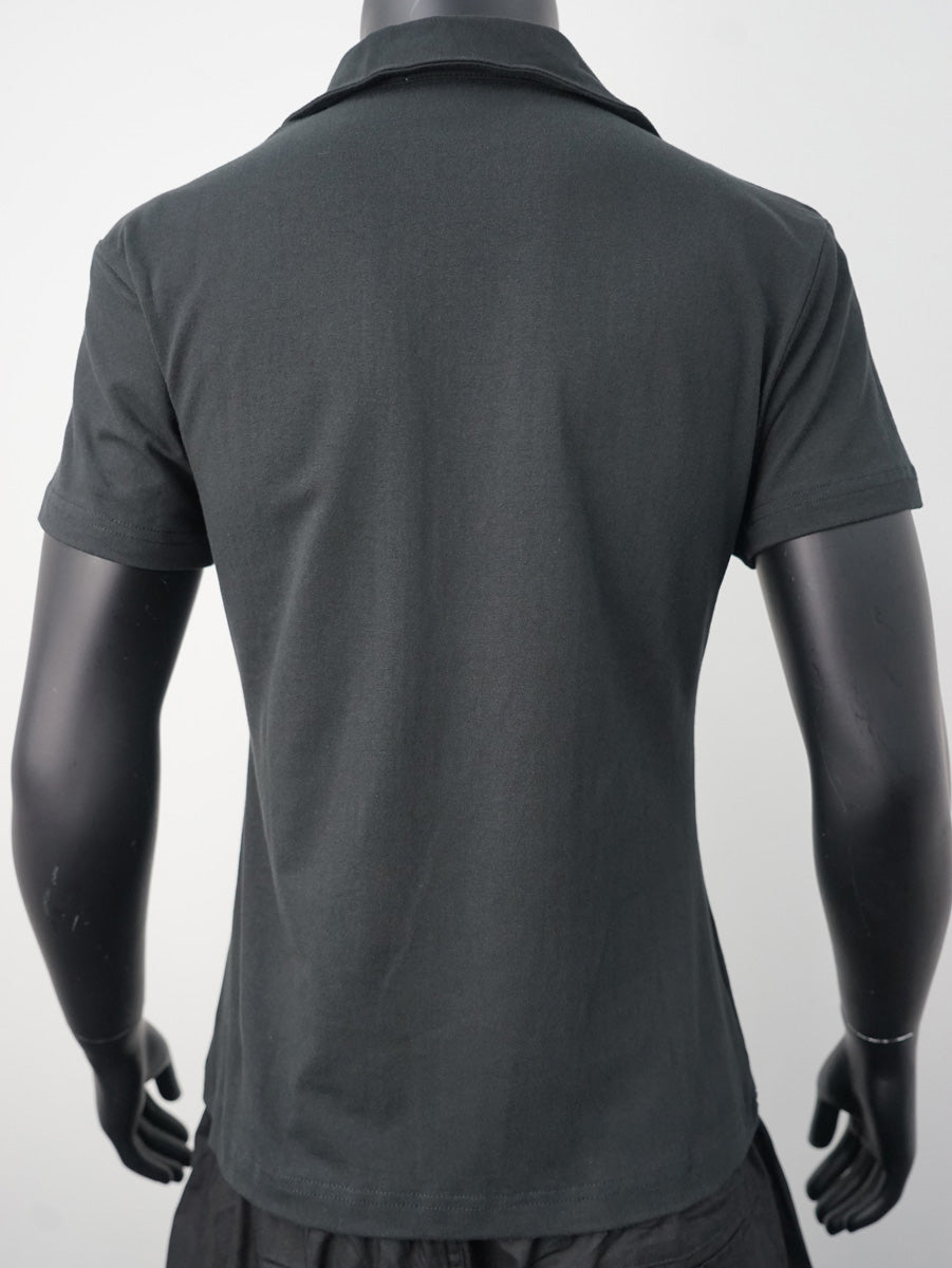 Ladies Cotton Spandex Polo detail