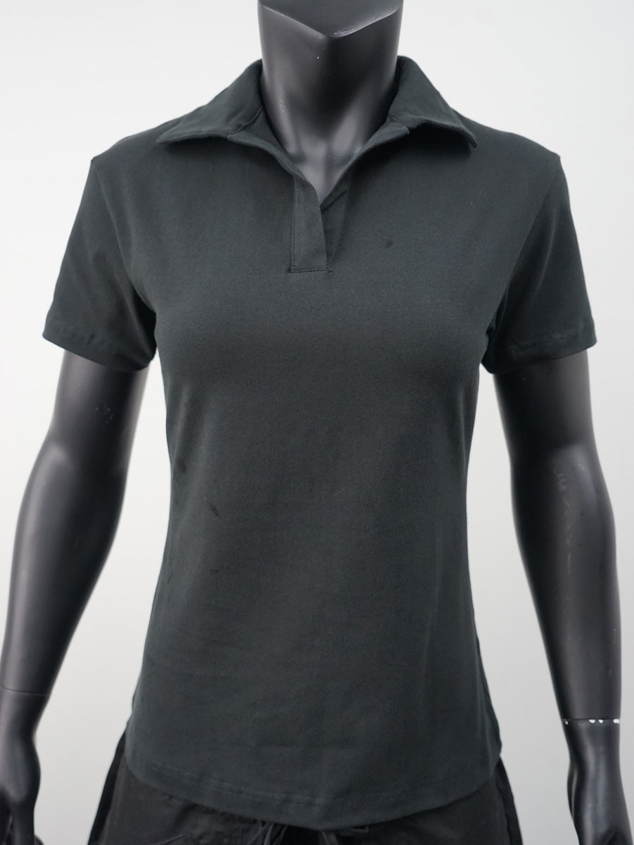 Ladies Cotton Spandex Polo detail