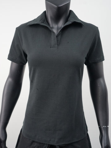 Ladies Cotton Spandex Polo detail