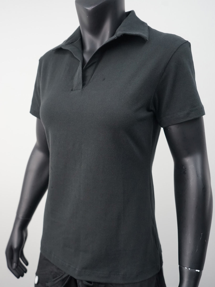 Ladies Cotton Spandex Polo detail