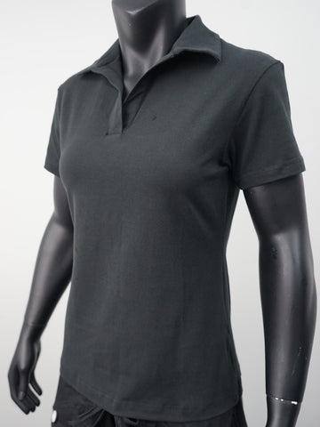 Ladies Cotton Spandex Polo detail