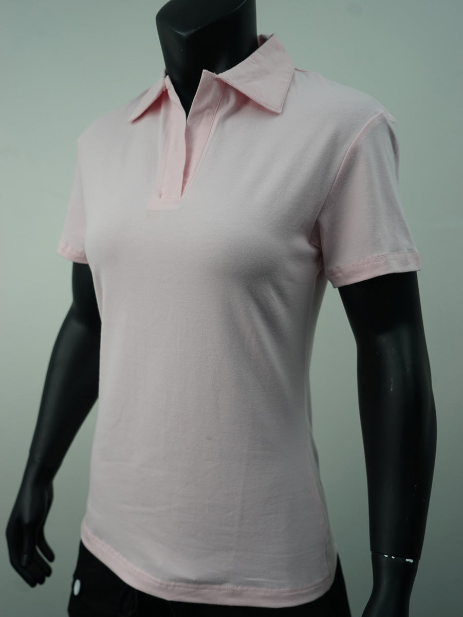 Ladies Cotton Spandex Polo detail