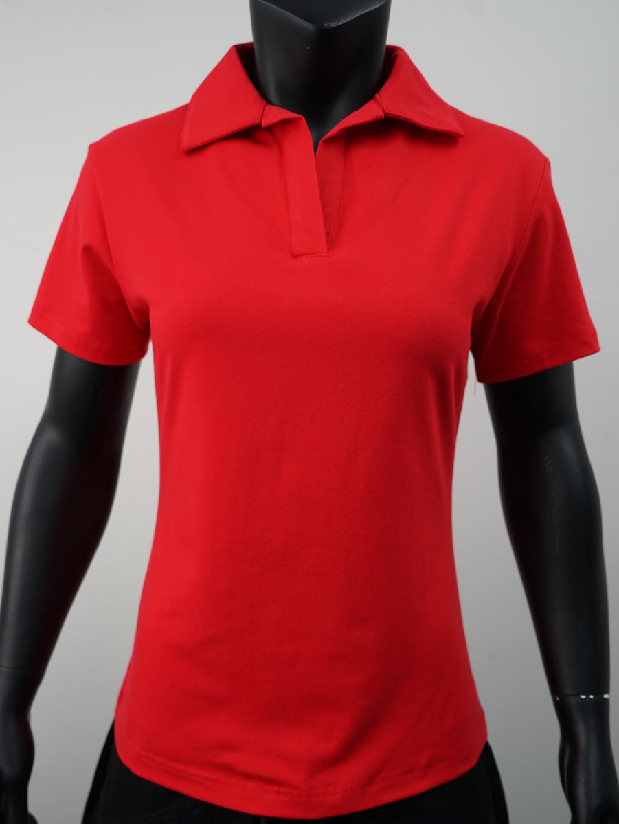 Ladies Cotton Spandex Polo detail