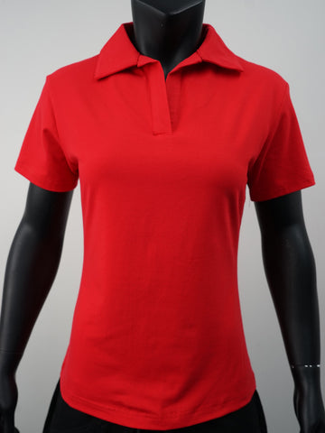 Ladies Cotton Spandex Polo detail
