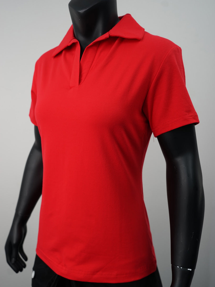 Ladies Cotton Spandex Polo detail
