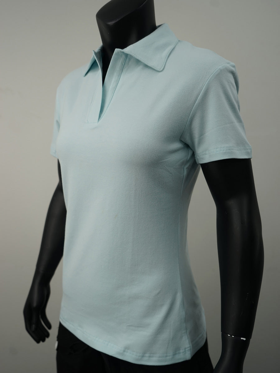 Ladies Cotton Spandex Polo detail