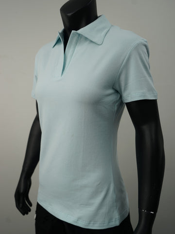 Ladies Cotton Spandex Polo detail