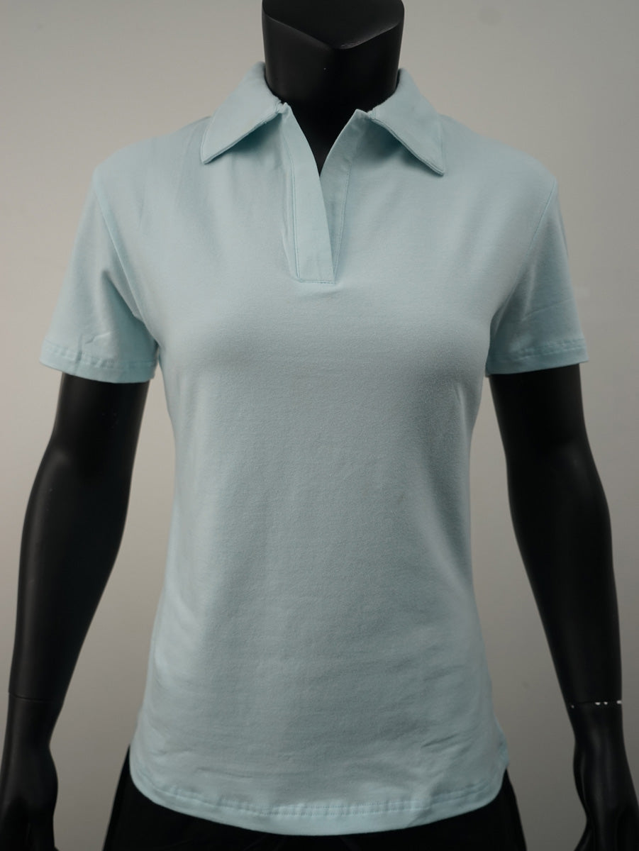 Ladies Cotton Spandex Polo detail