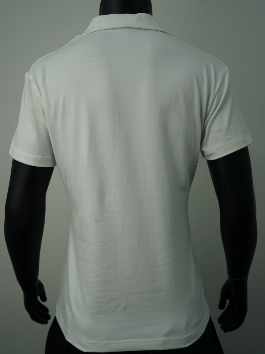 Ladies Cotton Spandex Polo detail