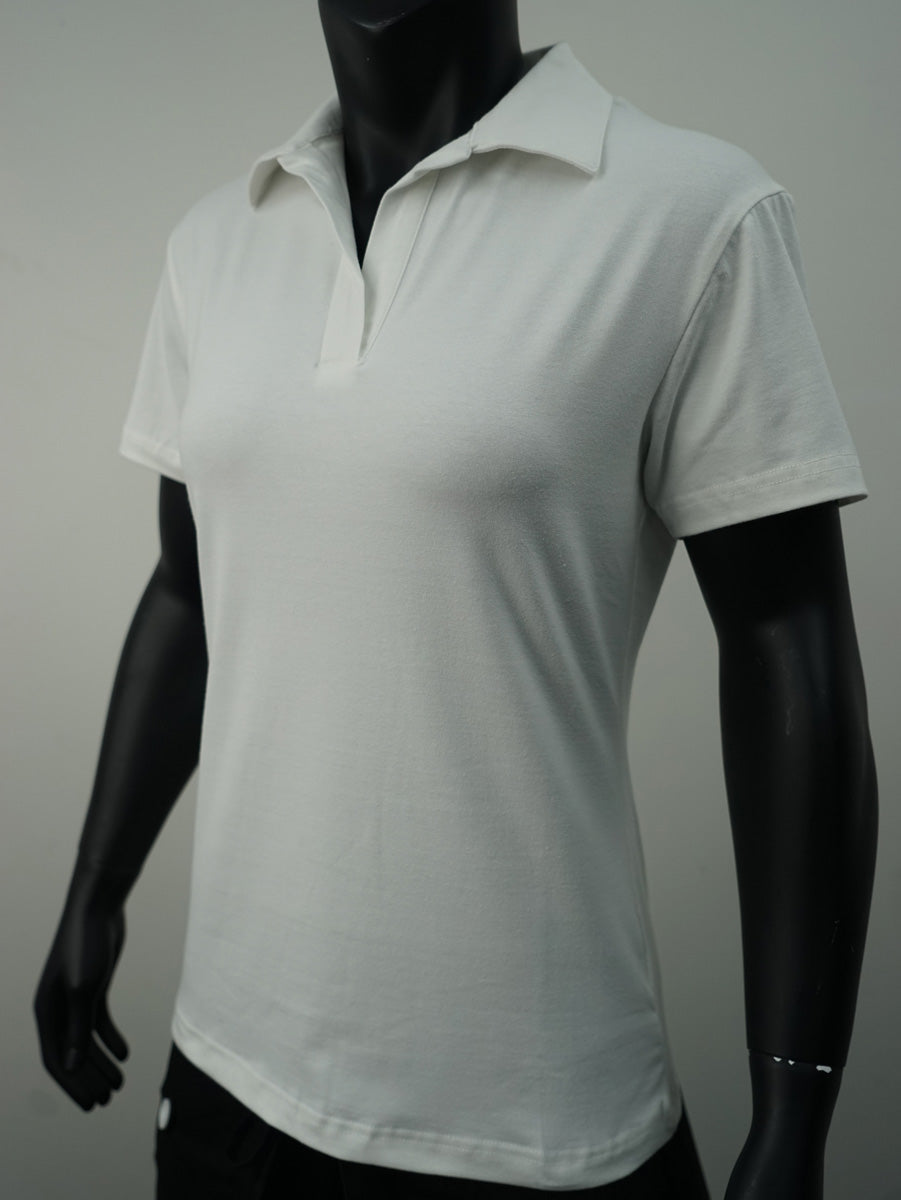Ladies Cotton Spandex Polo detail