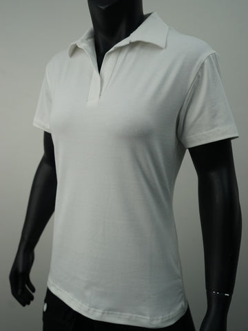 Ladies Cotton Spandex Polo detail